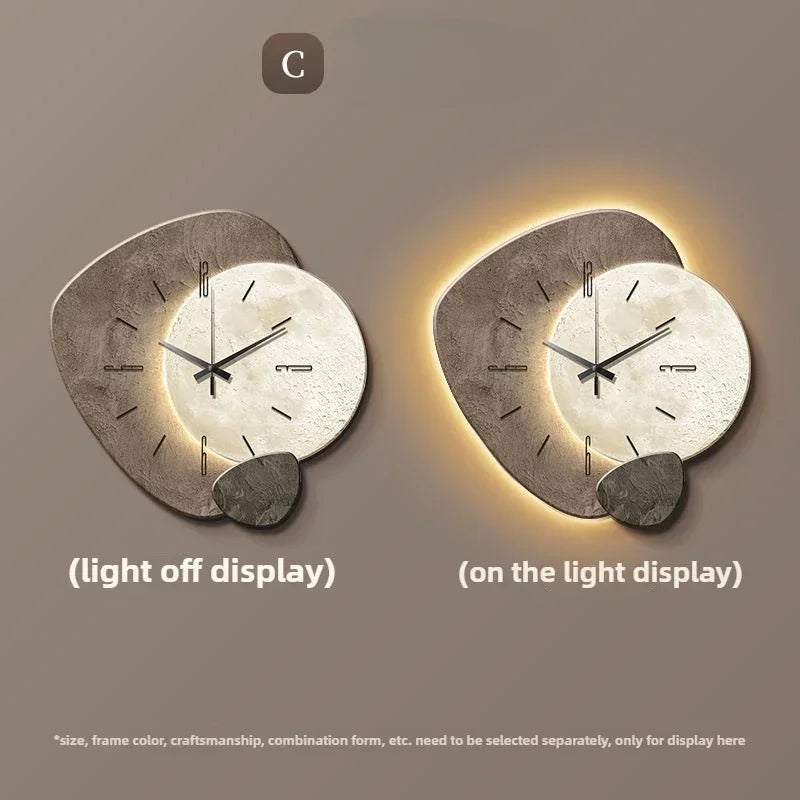 Modern LED Wall Clock in Natural Wood – with Silent Quartz Movement
