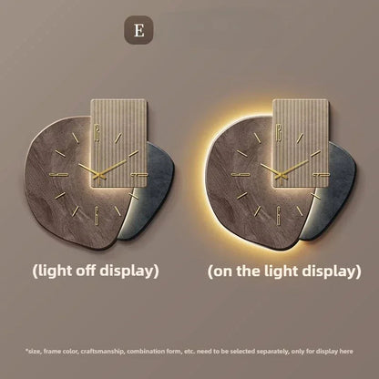 Modern LED Wall Clock in Natural Wood – with Silent Quartz Movement