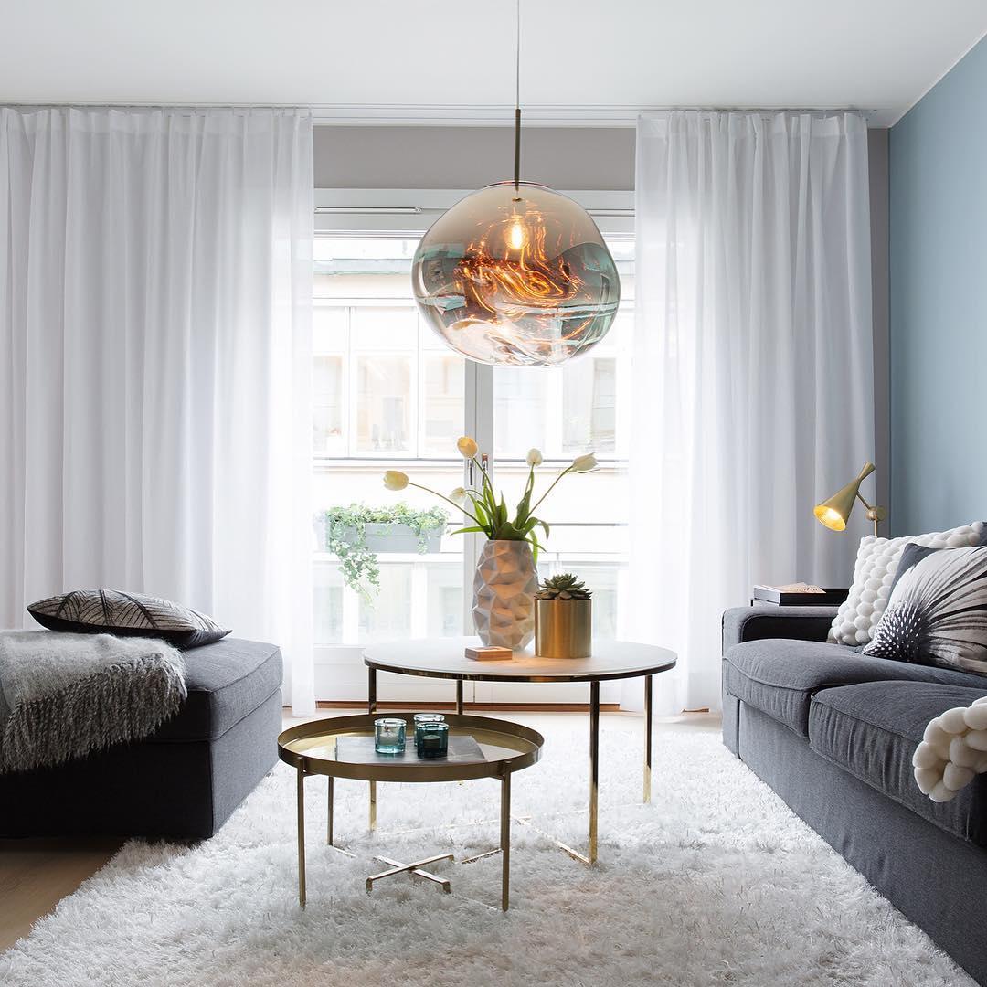 Reflective Globe Pendant Light Fixture with Adjustable Drop | Metal Hanging Ceiling Lamp for Kitchen Island Dining Room Living Space | Avail