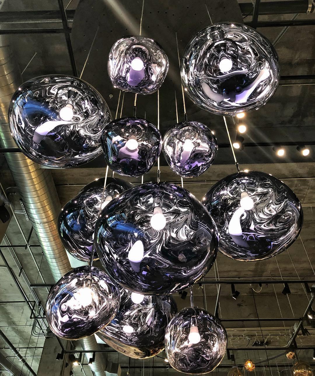 Reflective Globe Pendant Light Fixture with Adjustable Drop | Metal Hanging Ceiling Lamp for Kitchen Island Dining Room Living Space | Avail