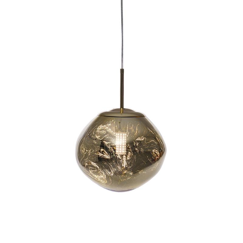 Reflective Globe Pendant Light Fixture with Adjustable Drop | Metal Hanging Ceiling Lamp for Kitchen Island Dining Room Living Space | Avail