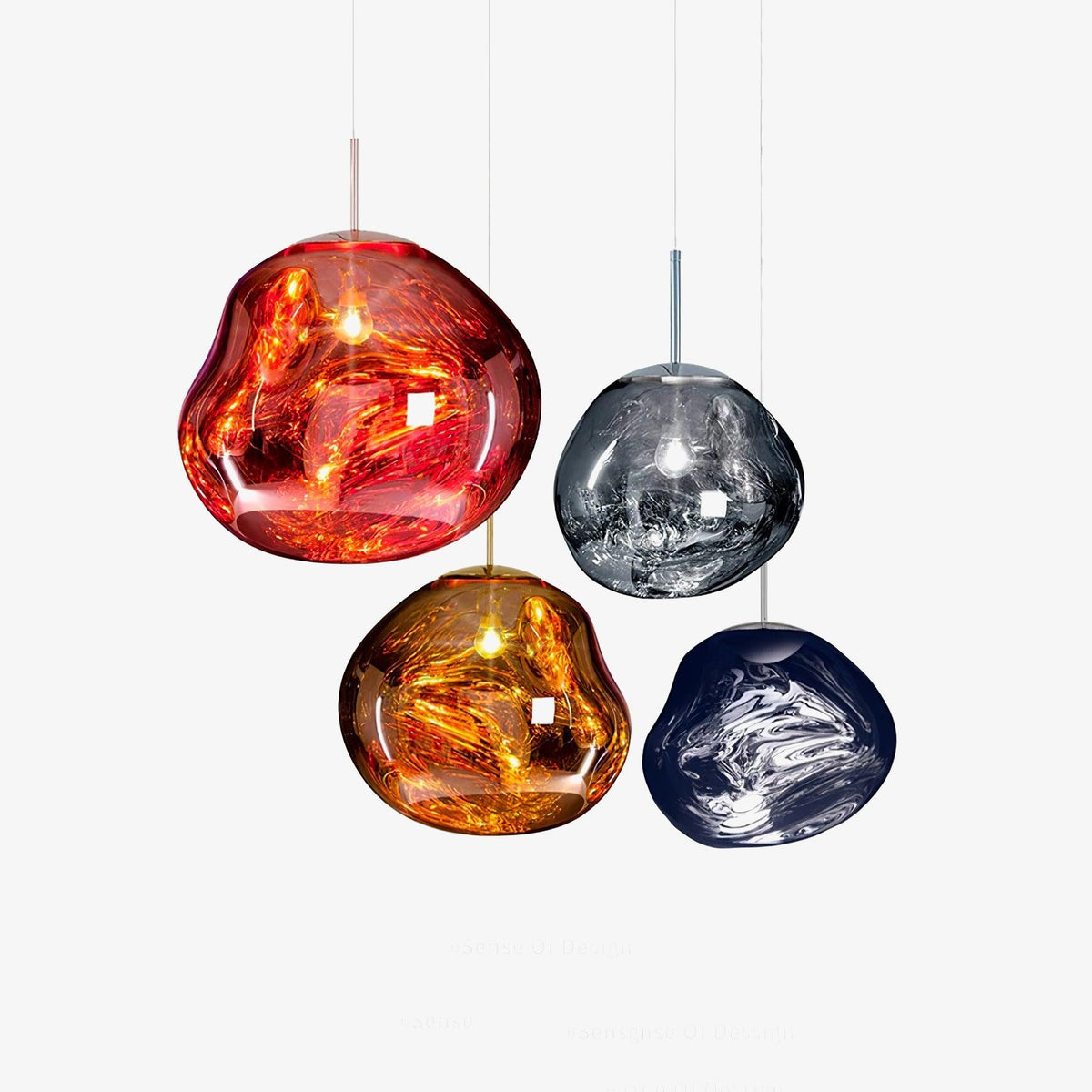 Reflective Globe Pendant Light Fixture with Adjustable Drop | Metal Hanging Ceiling Lamp for Kitchen Island Dining Room Living Space | Avail