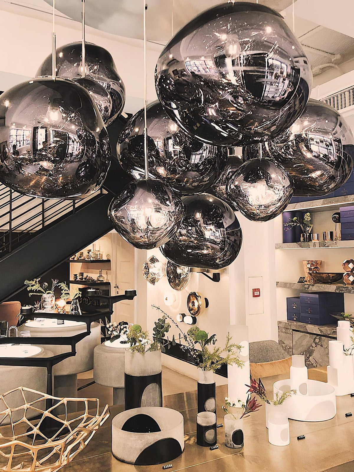 Reflective Globe Pendant Light Fixture with Adjustable Drop | Metal Hanging Ceiling Lamp for Kitchen Island Dining Room Living Space | Avail