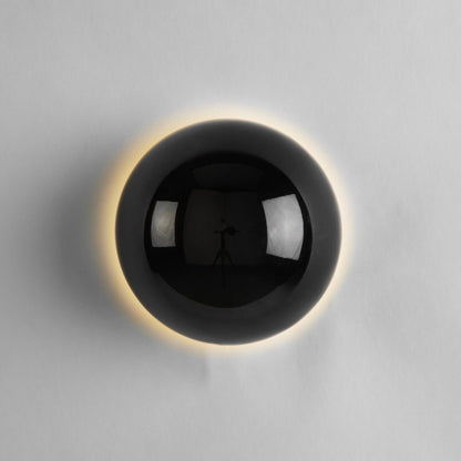 Modern Metal Wall Sconce Lighting - Solar Eclipse LED Wall Lamp in Black, Silver, or Gold - Hardwired Design