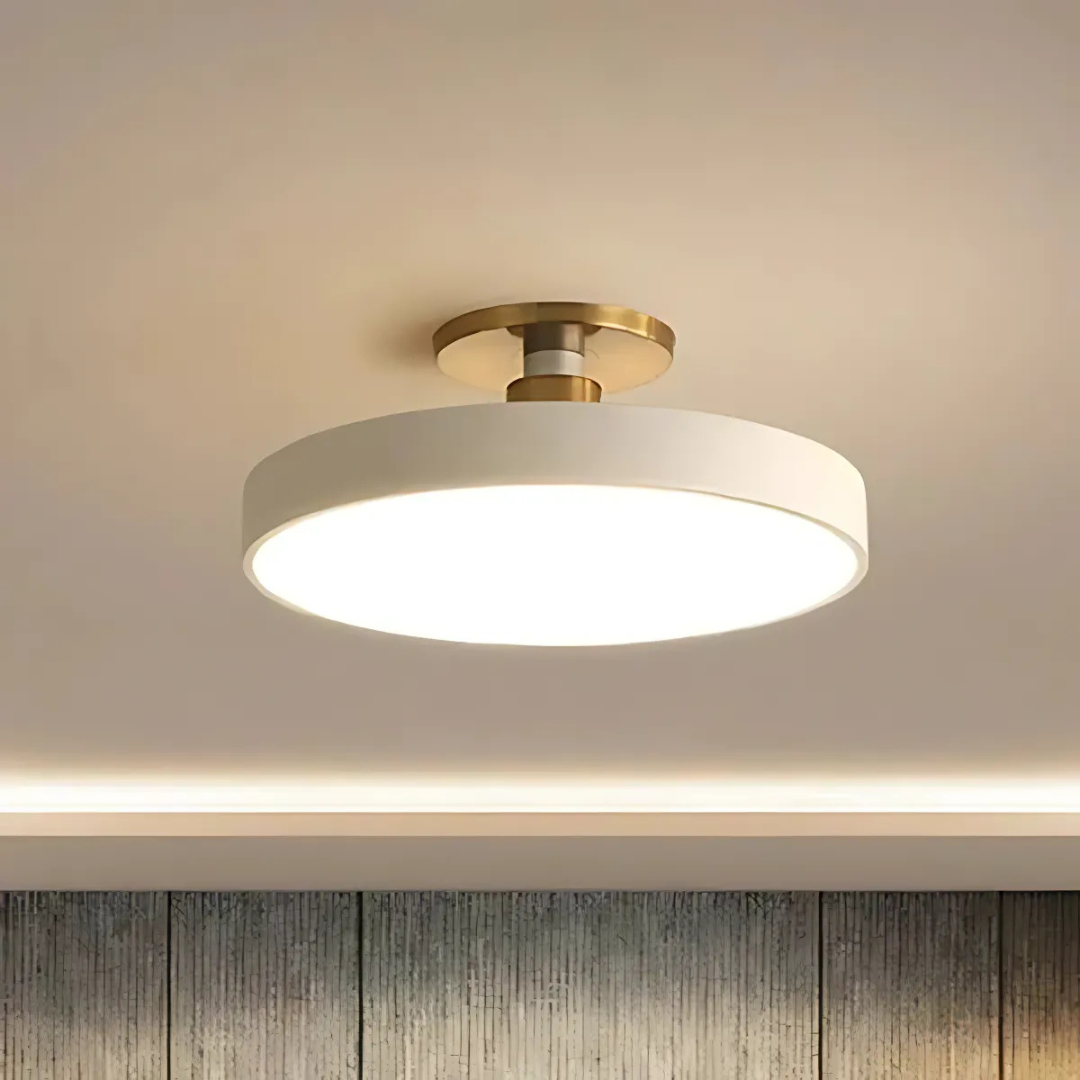 Modern Minimalist | Flush Mount Ceiling Light with Dimmable LED | Scandinavian Design for Cozy Atmosphere