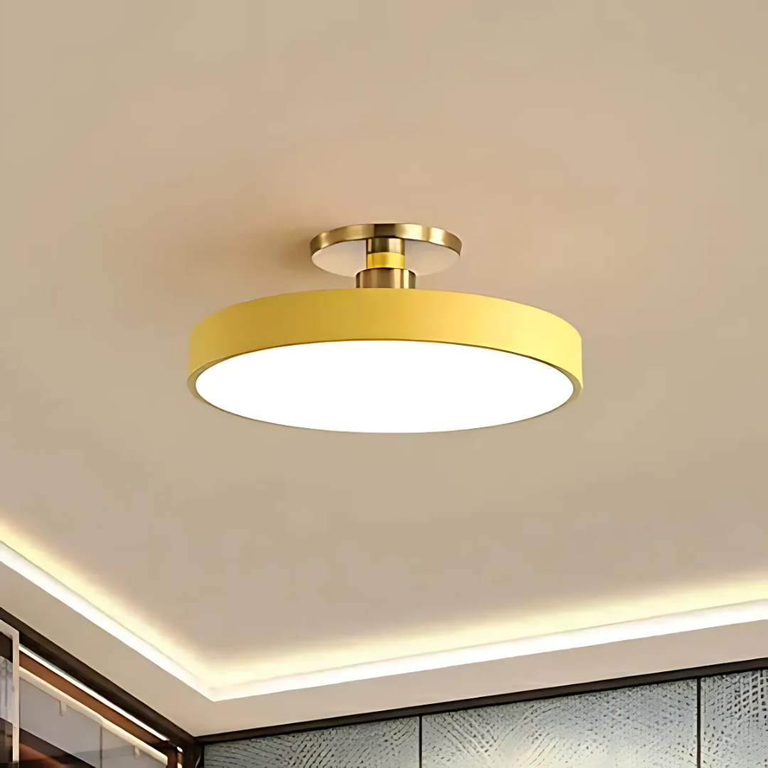 Modern Minimalist | Flush Mount Ceiling Light with Dimmable LED | Scandinavian Design for Cozy Atmosphere