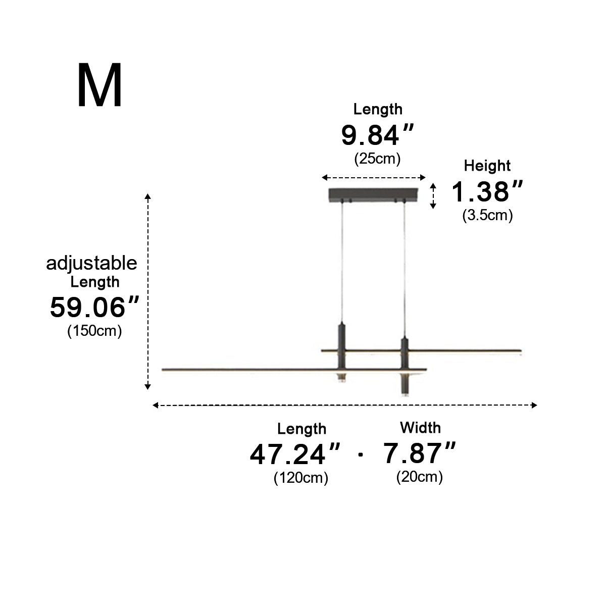 Modern Minimalist | Slim Linear Pendant Lamp with Adjustable Dimming | Perfect for Contemporary Interiors