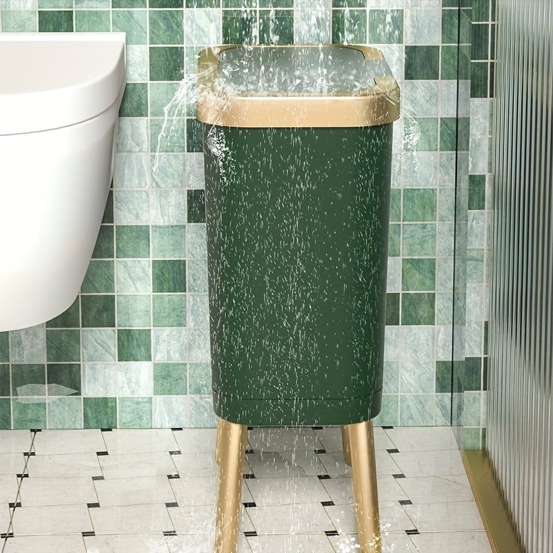 Modern Odour-Sealing Trash Can | 15L Stylish Waste Bin with Elevated Legs for Clean Living Spaces