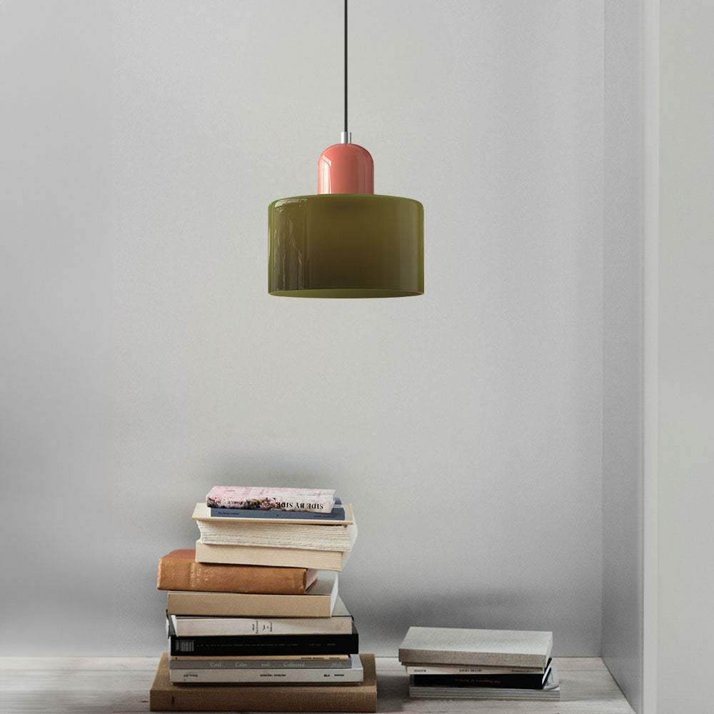 Handwoven Glass Pendant Light Bauhaus Style Indoor Hanging Lamp Adjustable Cable for Dining Room Kitchen Home Office