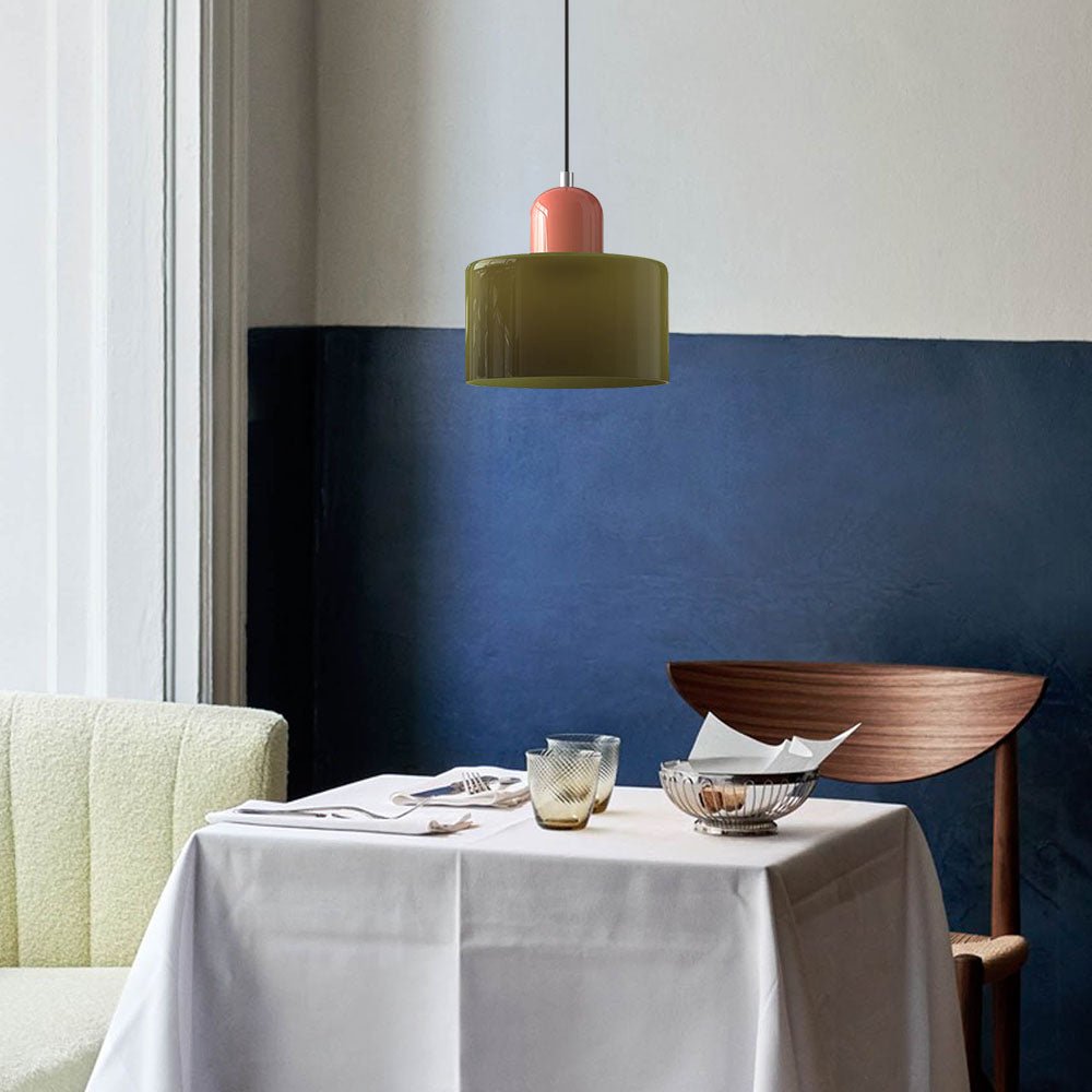 Handwoven Glass Pendant Light Bauhaus Style Indoor Hanging Lamp Adjustable Cable for Dining Room Kitchen Home Office