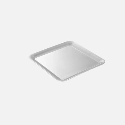 Modern Stainless Steel Serving Tray with Raised Edges – Square Design, Versatile Serveware for Drinks, Snacks, and Tea