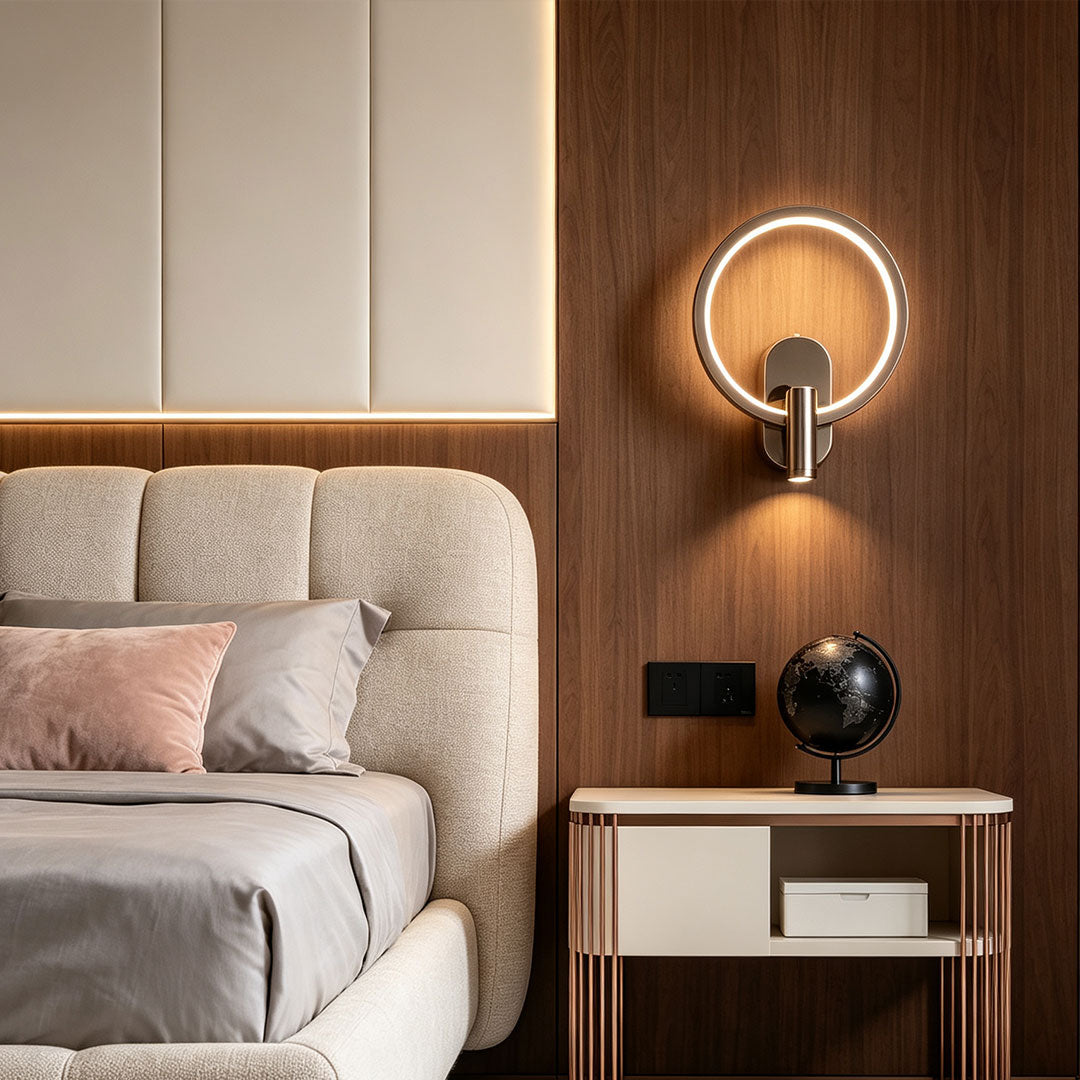 Modern Wall-Mounted Sconce Light with Rotatable 350° Spotlight