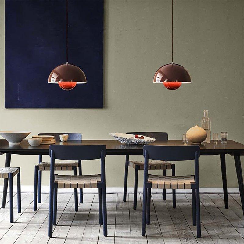 Dome Hanging Lamp with Adjustable Cord E27 Socket for Dining Room Kitchen Island Bar Counter Nordic Metal Shade Overhead Fixture LED Ready