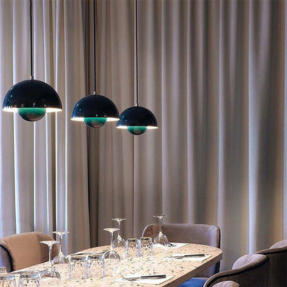 Dome Hanging Lamp with Adjustable Cord E27 Socket for Dining Room Kitchen Island Bar Counter Nordic Metal Shade Overhead Fixture LED Ready