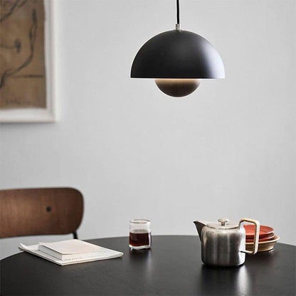 Dome Hanging Lamp with Adjustable Cord E27 Socket for Dining Room Kitchen Island Bar Counter Nordic Metal Shade Overhead Fixture LED Ready