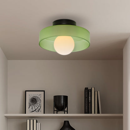 Flush Mount LED Ceiling Light Glass & Metal Dome for Bedrooms, Living Rooms, Hallways | Dual-Mount Wall or Ceiling