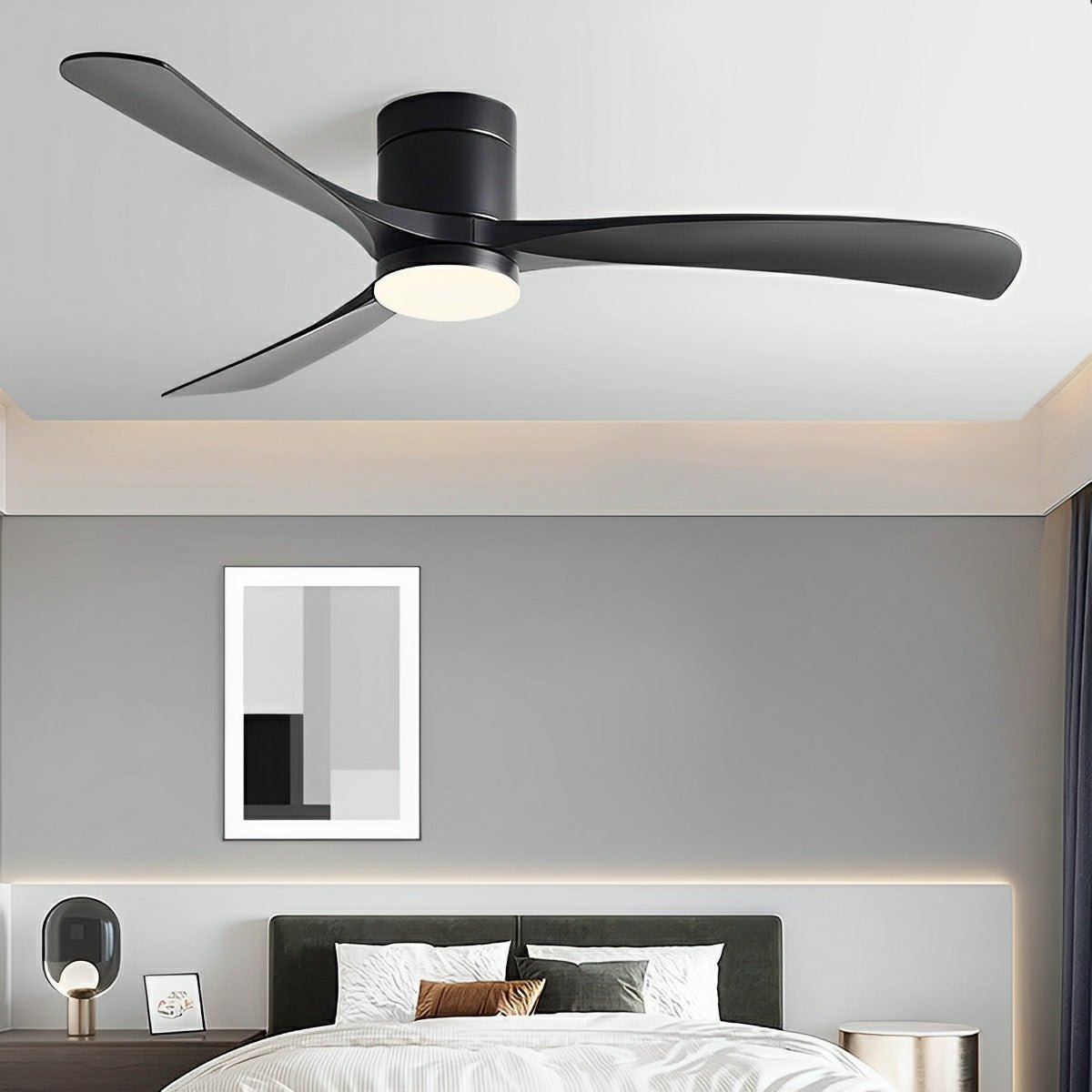 Whisper-Quiet Ceiling Fan with Integrated LED Light – 6 Speed Reversible Airflow for Year-Round Comfort in Living Room Bedroom