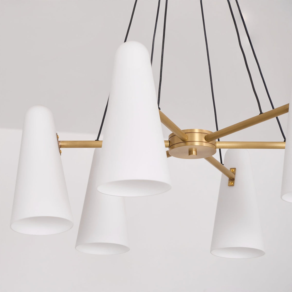 Overhead Light Fixture with Frosted Globes in Metal Frame for Dining or Living Spaces 6 to 8 Arms Extendable Cord