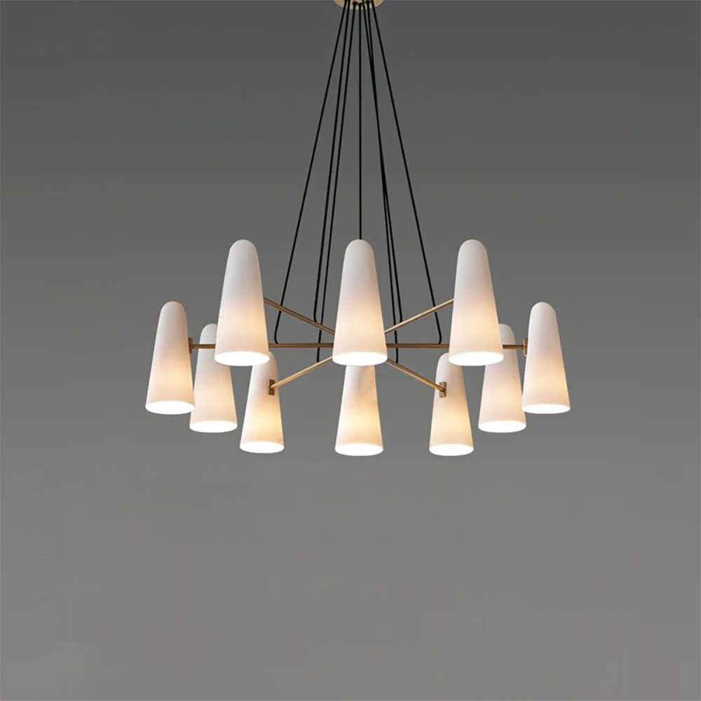 Overhead Light Fixture with Frosted Globes in Metal Frame for Dining or Living Spaces 6 to 8 Arms Extendable Cord