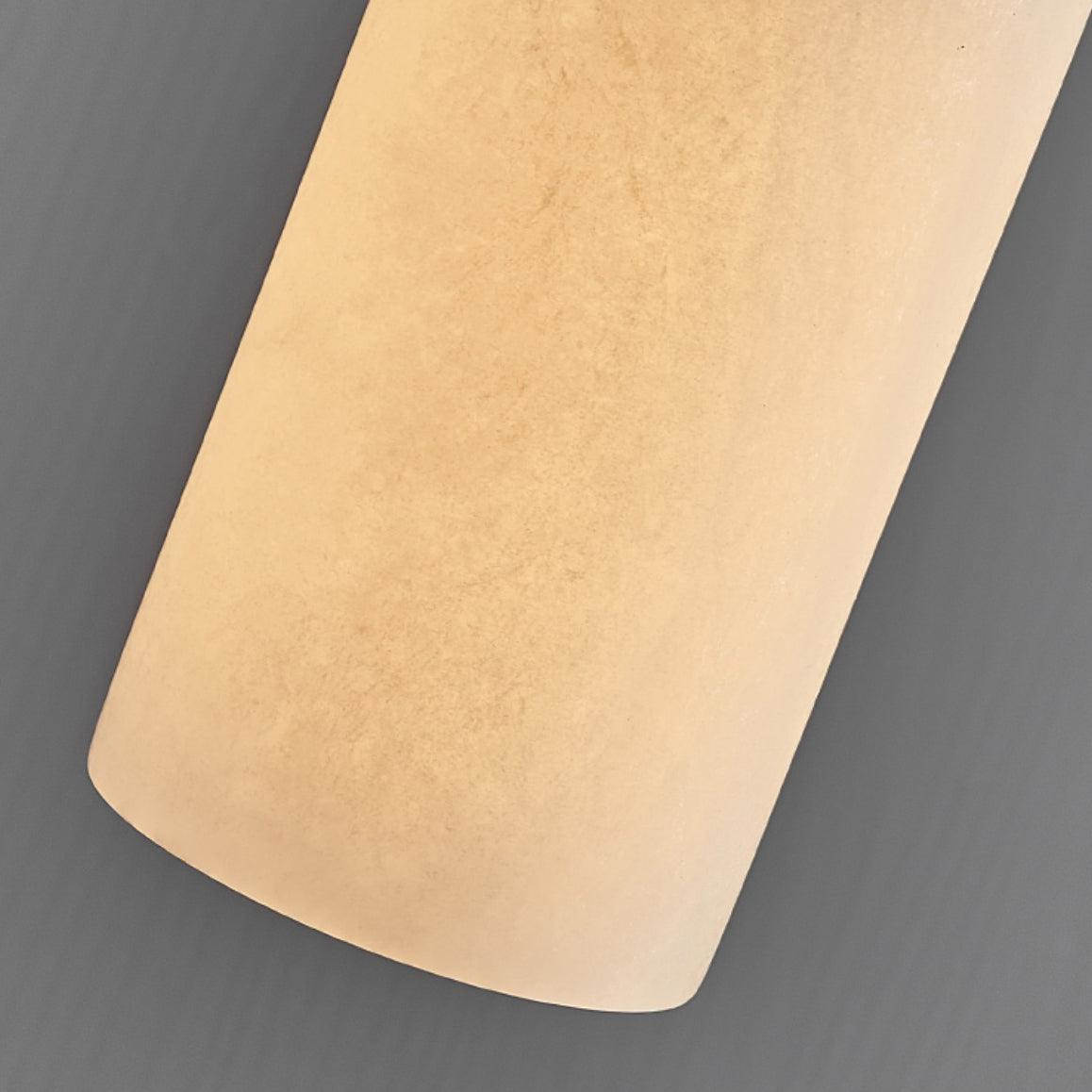 Alabaster Stone Hanging Lamp 10 in Tall White Shade Brass Accent Minimal Pendant for Islands Dining Tables Bedrooms Entryways