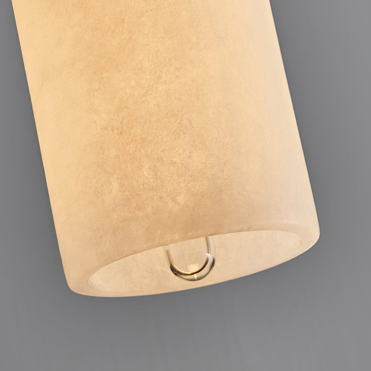 Alabaster Stone Hanging Lamp 10 in Tall White Shade Brass Accent Minimal Pendant for Islands Dining Tables Bedrooms Entryways