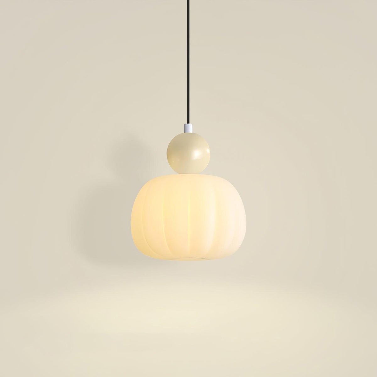 Sculptural Mini Pendant Light with Rounded Acrylic Shade for Dining Rooms, Bedrooms & Kitchen Nooks – 5.5-Inch White Globe Fixture, Adjustab