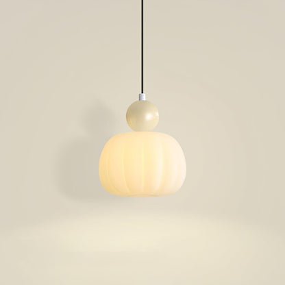 Sculptural Mini Pendant Light with Rounded Acrylic Shade for Dining Rooms, Bedrooms & Kitchen Nooks – 5.5-Inch White Globe Fixture, Adjustab