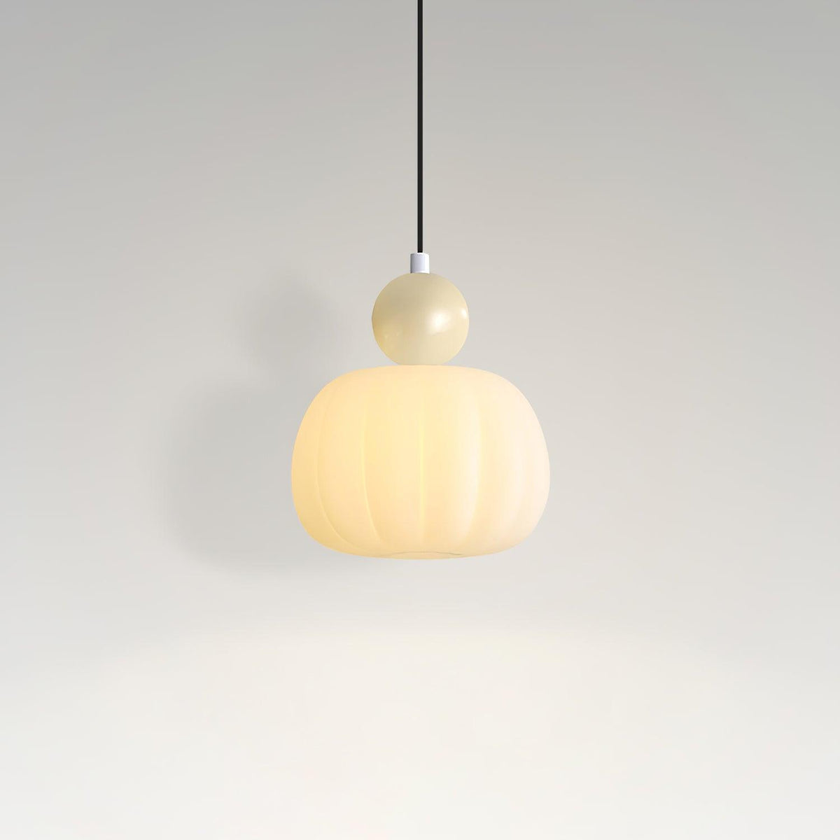 Sculptural Mini Pendant Light with Rounded Acrylic Shade for Dining Rooms, Bedrooms & Kitchen Nooks – 5.5-Inch White Globe Fixture, Adjustab
