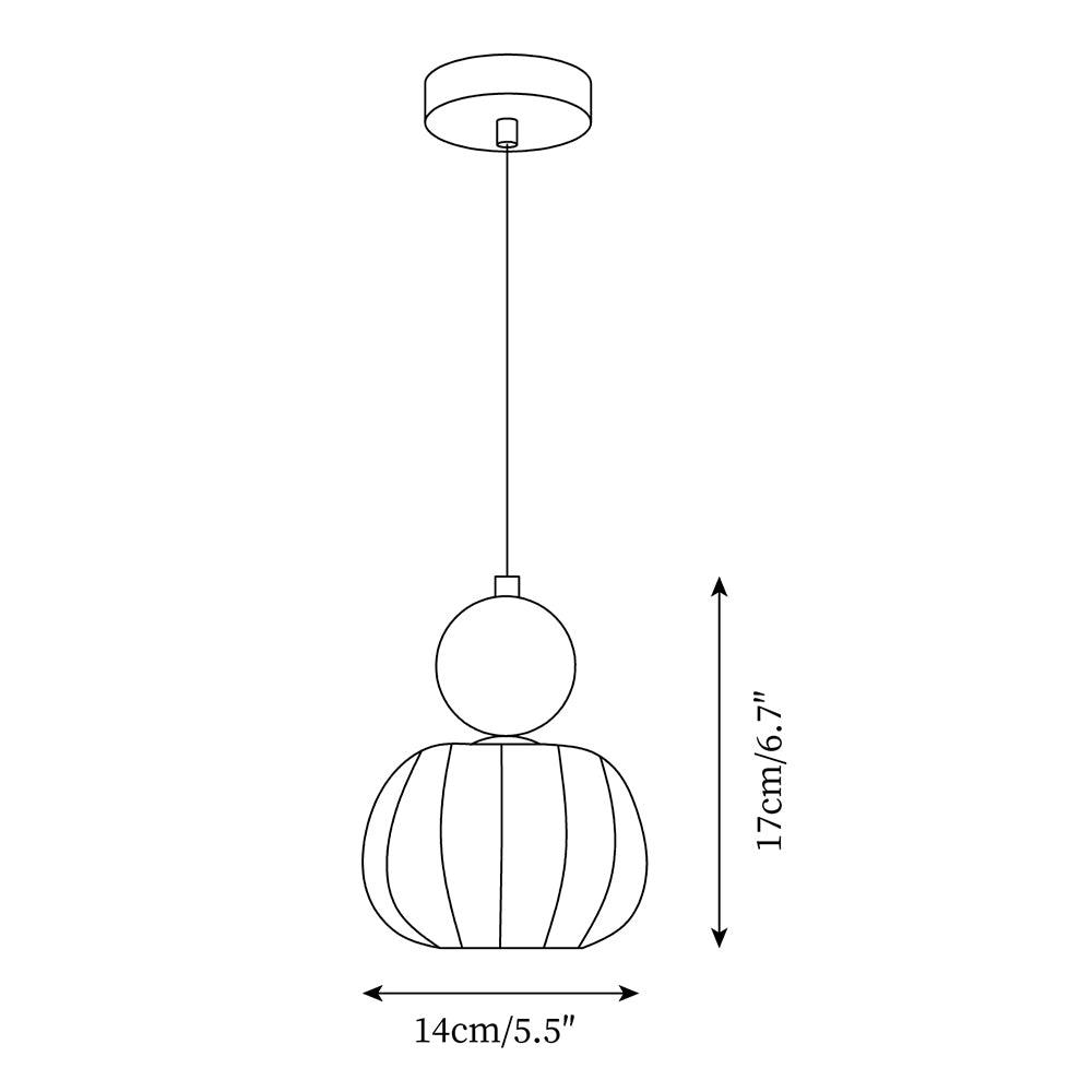 Sculptural Mini Pendant Light with Rounded Acrylic Shade for Dining Rooms, Bedrooms & Kitchen Nooks – 5.5-Inch White Globe Fixture, Adjustab
