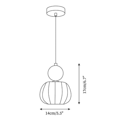 Sculptural Mini Pendant Light with Rounded Acrylic Shade for Dining Rooms, Bedrooms & Kitchen Nooks – 5.5-Inch White Globe Fixture, Adjustab