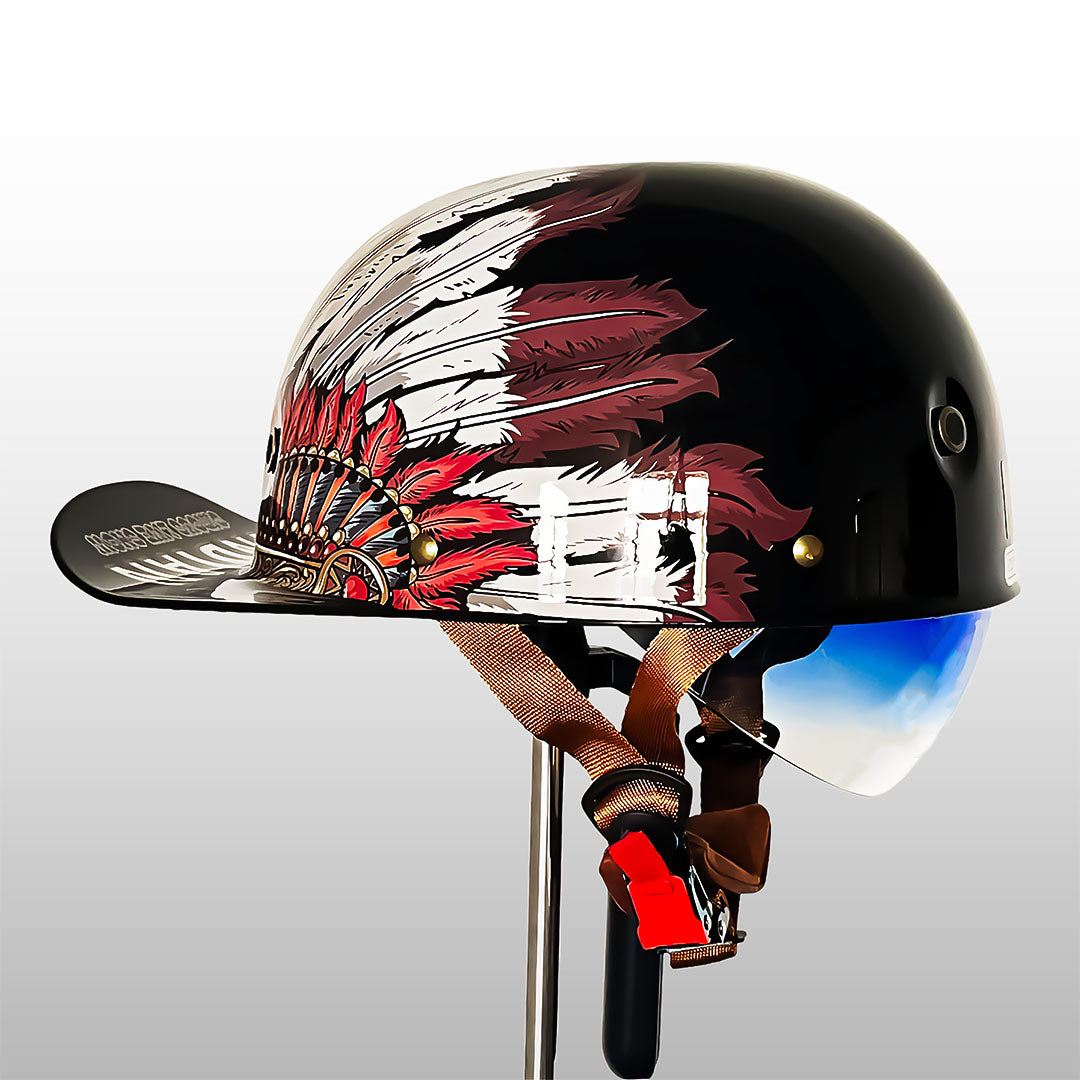 Moto Baseball Helmet | Stylish Half-Helmet with DOT & ECE Certification | Comfortable Protection for Daily Riding