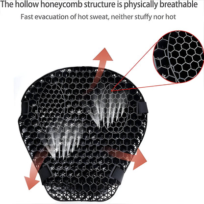 Gel Motorcycle Seat Cushion with Shock Absorption for Long Rides – Breathable Honeycomb Design, Non-Slip Bottom, Universal Fit for Touring