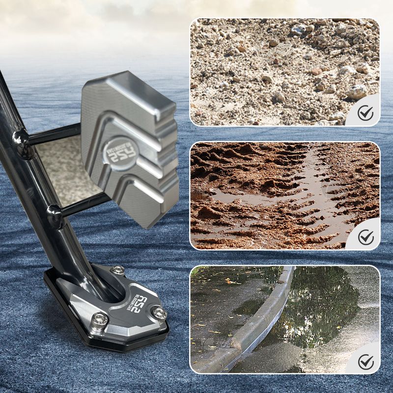 Motorcycle Accessory | Kickstand Enlarger Plate with Non-Slip Design | Enhanced Stability for Safe Parking