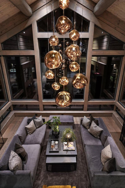 Reflective Globe Pendant Light Fixture with Adjustable Drop | Metal Hanging Ceiling Lamp for Kitchen Island Dining Room Living Space | Avail