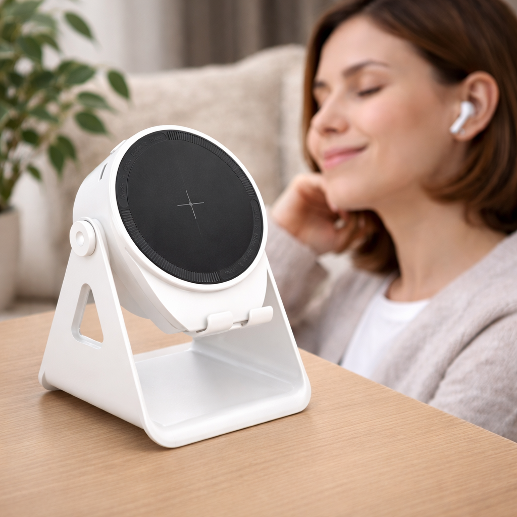 Multifunctional Bluetooth Speaker Phone Stand with Wireless Charging & LED Lights