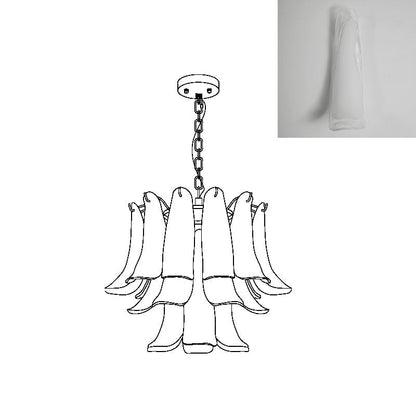 Multi-Arm Glass Pendant Light Fixture with E14 Sockets – Adjustable Height Hanging Lamp for Dining Room, Foyer & Living Room – Metal Frame w