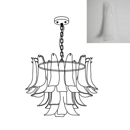 Multi-Arm Glass Pendant Light Fixture with E14 Sockets – Adjustable Height Hanging Lamp for Dining Room, Foyer & Living Room – Metal Frame w