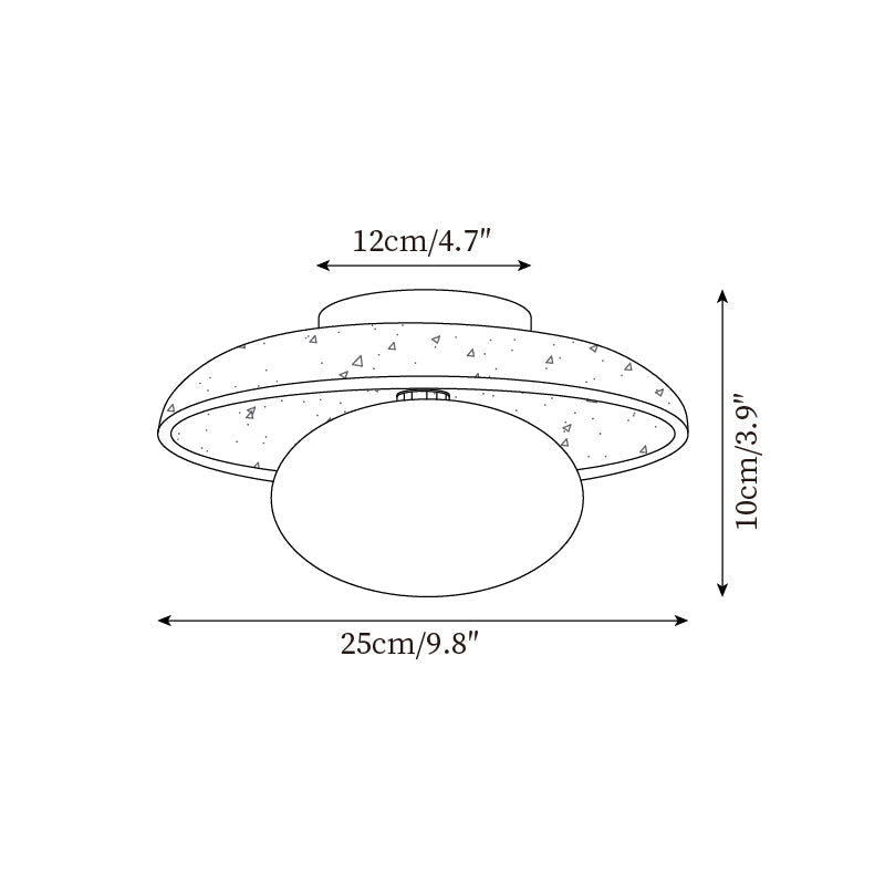 Compact Flush Mount Light Fixture with Natural Stone and Wood 10 in Round for Entryway Bedroom Low Profile Wall or Ceiling Installation