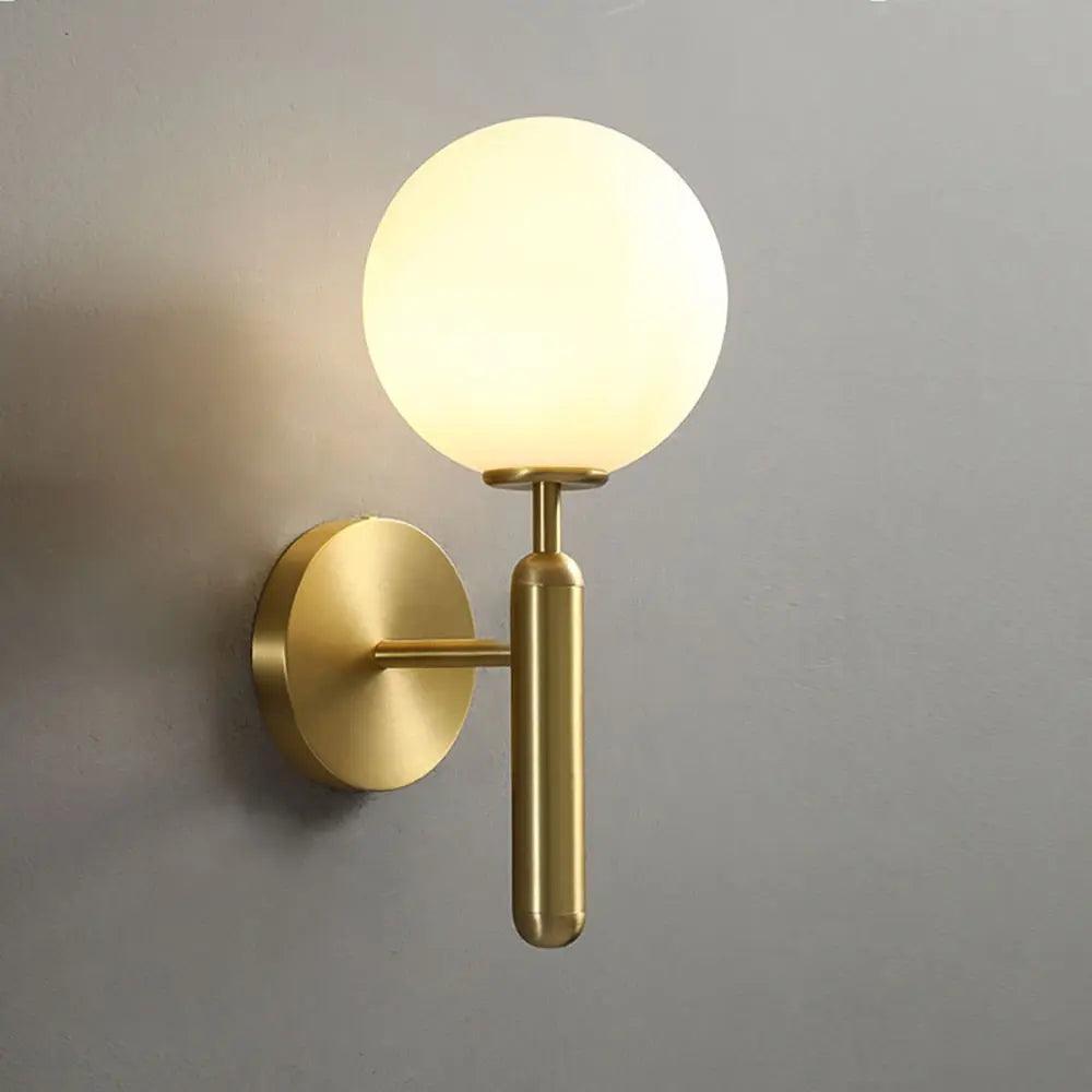 Decorative Wall Sconce Light with Handcrafted Glass Shade for Living Room Bedroom Hallway Modern Brass Black Finish