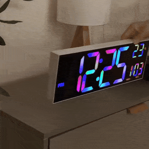 Modern RGB Wall Clock with Large LED Display & Remote Control | Stylish Timepiece for Home Ambiance