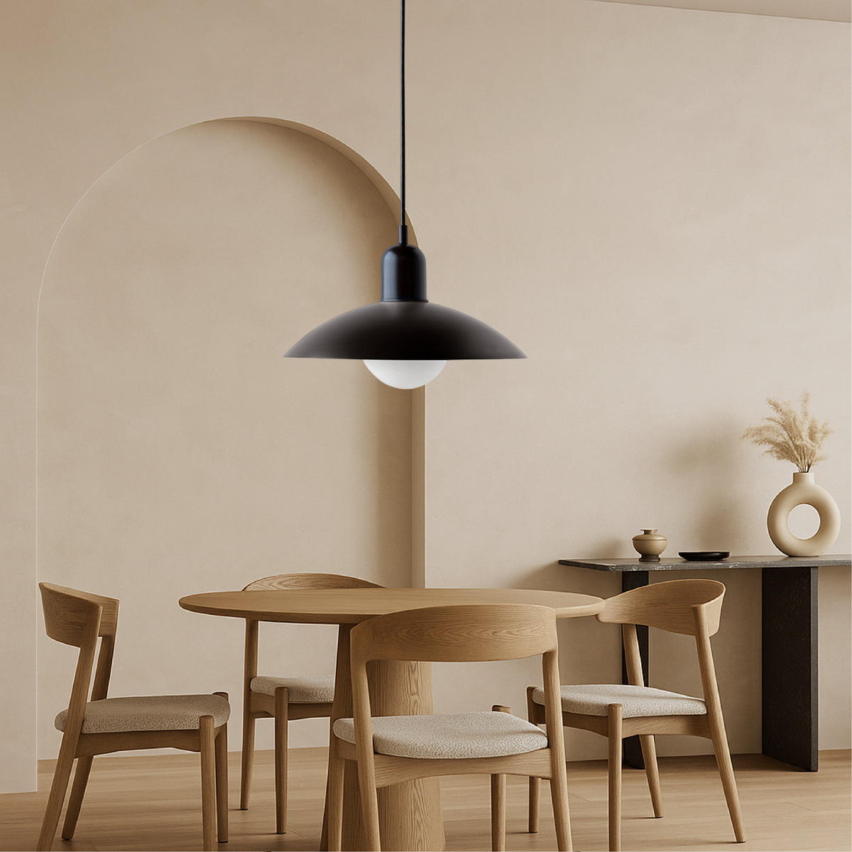 Iron Dome Pendant Light 12.6 in Adjustable Cable Warm LED Kitchen Island Dining Room Overhead Fixture Modern Two-Tone Hanging Lamp for Conte
