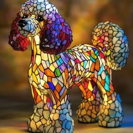 USB Powered Dog Breed LED Night Light 6 in Accent Lamp Warm Glow for Bedroom Nightstand Desk Shelf Decor Puppy Sculpture Chihuahua Corgi Dac