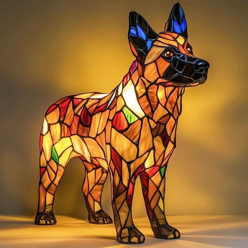 USB Powered Dog Breed LED Night Light 6 in Accent Lamp Warm Glow for Bedroom Nightstand Desk Shelf Decor Puppy Sculpture Chihuahua Corgi Dac