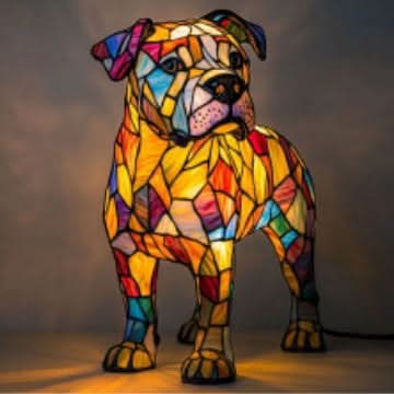 USB Powered Dog Breed LED Night Light 6 in Accent Lamp Warm Glow for Bedroom Nightstand Desk Shelf Decor Puppy Sculpture Chihuahua Corgi Dac