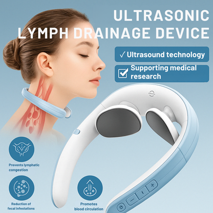 Cordless Ultrasonic Lymphatic Drainage Massager for Neck & Body | Muscle Relaxation & Circulation Support | Handheld Device for Home Use