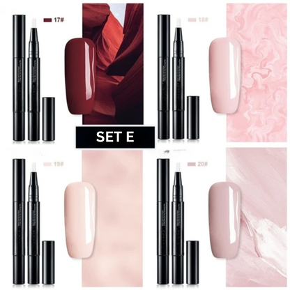 Gel Nail Art Pens Fast-Drying High-Pigment Formula for Precise Lines Ombre Gradients French Manicure Home Use 3-in-1 Polish