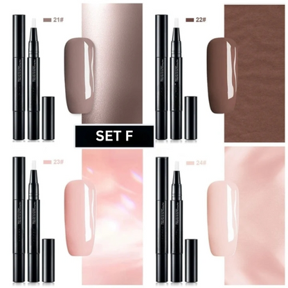 Gel Nail Art Pens Fast-Drying High-Pigment Formula for Precise Lines Ombre Gradients French Manicure Home Use 3-in-1 Polish