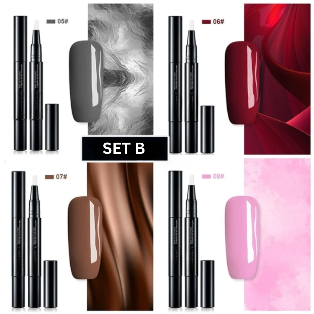 Gel Nail Art Pen Set | Precision Tip Polish Markers | Quick-Dry Formula for Clean Lines & Detailed Designs | Vibrant Colors for DIY
