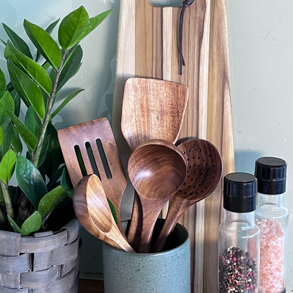 Solid Walnut Wooden Cooking Spoon for Nonstick Cookware – Safe Stirring, Flipping & Serving Utensil for Everyday Kitchen Use