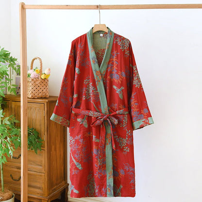 Natura Kimono Robe - Organic Cotton, Reversible Design for Ultimate Comfort